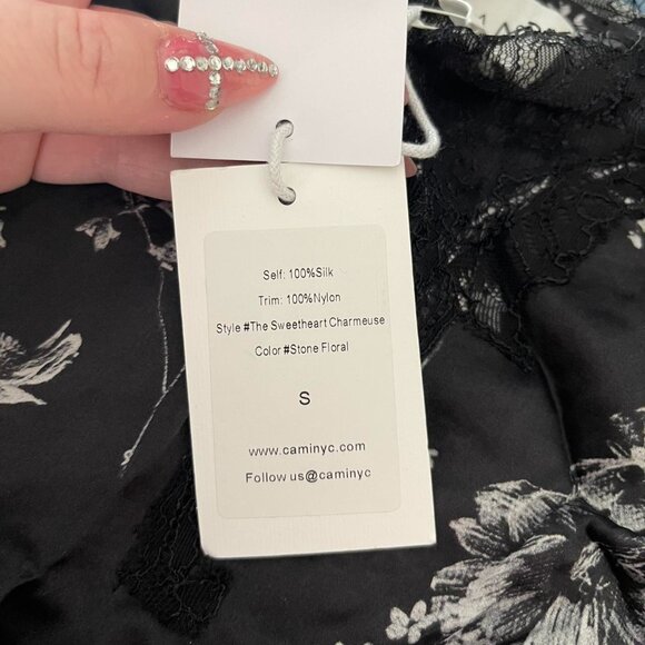 Designer CAMI NYC Silk Sweetheart Camisole – Stone Floral, Size S (NWT) - Picture 3 of 5